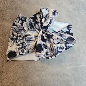 Little Bum Bums Girls Bow Skull Halloween Spooky Black White Wide Baby
